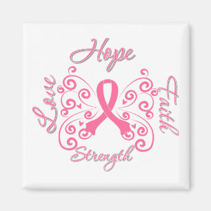 Hope Faith Love Strength Breast Cancer Magnet