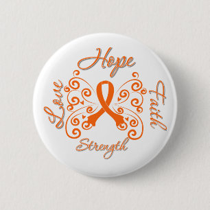 Hope Faith Love Strength Kidney Cancer 6 Cm Round Badge