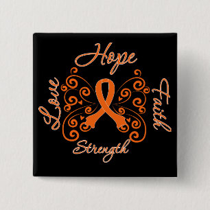 Hope Faith Love Strength Leukaemia 15 Cm Square Badge