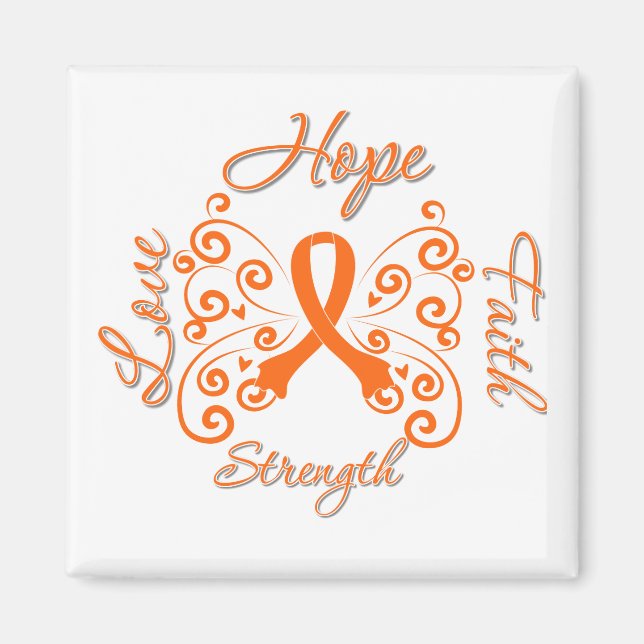 Hope Faith Love Strength Leukaemia Magnet (Front)