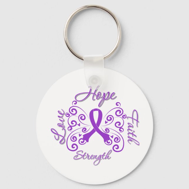 Hope Faith Love Strength Lupus Key Ring (Front)