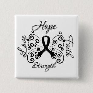 Hope Faith Love Strength Melanoma 15 Cm Square Badge