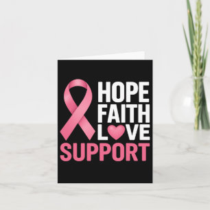 Hope Faith Love Support Breast Cancer Awarness Pin Card