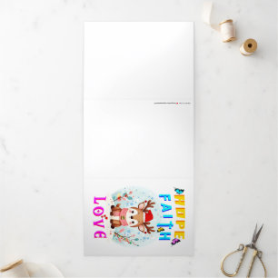 Hope Faith Love Tri-Fold Holiday Card
