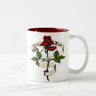 Hope, Faith, Love Two-Tone Coffee Mug
