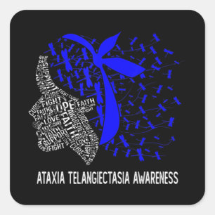 Hope Fight Ataxia Telangiectasia Awareness T-Shirt Square Sticker
