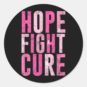 Hope Fight Breast Cancer Awareness Design Classic Round Sticker