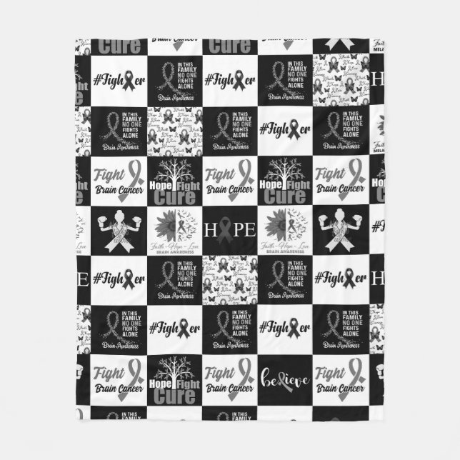 Hope Fight Cure Brain Cancer Blanket Brain Cancer  (Front)