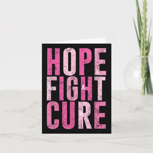 Hope Fight Cure Breast Cancer Awareness Design T-s Card (Front)