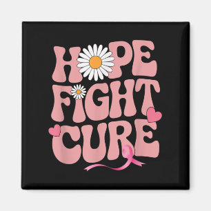 Hope Fight Cure Breast Cancer Awareness Retro Groo Magnet