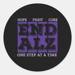 Hope Fight Cure Endheimer One Step At A Time Heime Classic Round Sticker