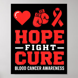 Hope fight ribbon warrior lymphoma blood cancer poster