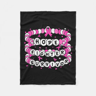 Hope Fighter Survivor Pink Breast Cancer Friendshi Fleece Blanket