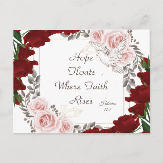 Hope Floats Vintage Floral Postcard Hebrews 11:1