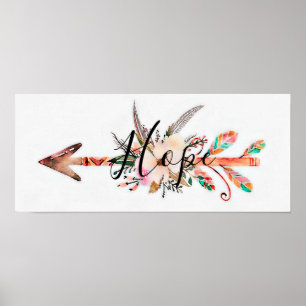 Hope floral arrow poster