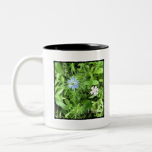 Hope Flower Art Two-Tone Coffee Mug (Left)