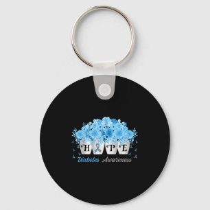 Hope Flowers Bottles Type 1 Diabetes Awareness Day Key Ring