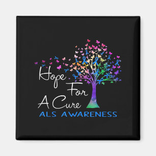 Hope For A Als Awareness Tree Ribbon Magnet