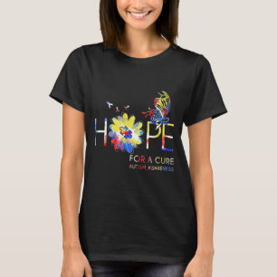 Hope For A Cure Autistic Awarenes Ribbon Shirt Gif