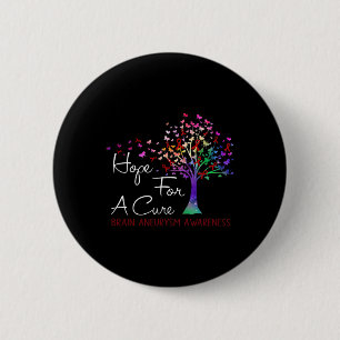 Hope For A Cure Brain Aneurysm Awareness Tree Ribb 6 Cm Round Badge