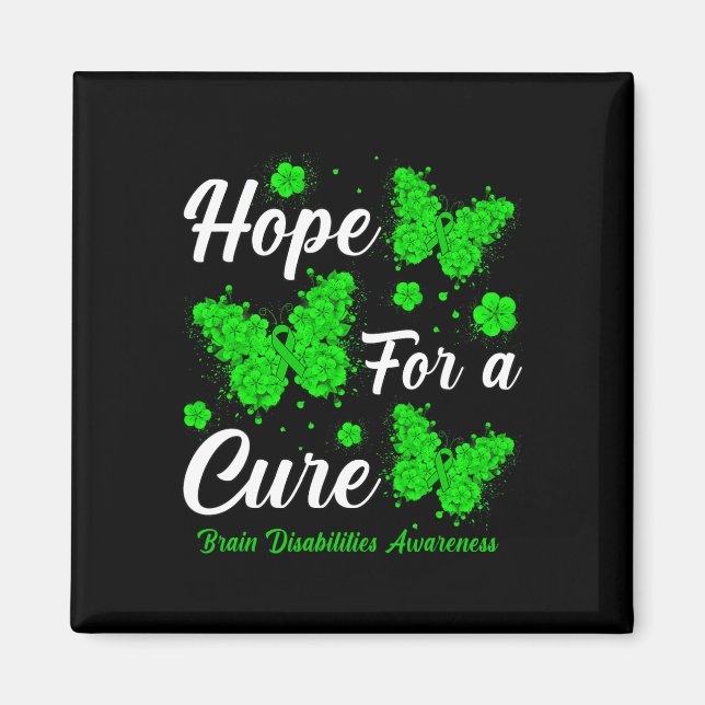 Hope For A Cure Brain Disabilities Awareness Butte Magnet (Front)