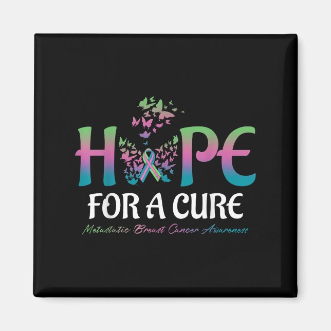 Hope For A Cure Butterfly Metastatic Breast Cancer Magnet (Front)