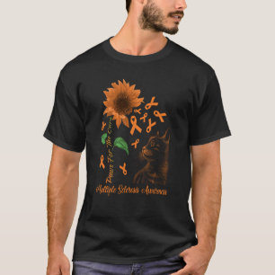 Hope For A Cure Cat & Sunflower Multiple Sclerosis T-Shirt