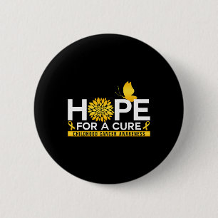 Hope For A Cure Childhood Cancer Awareness Butterf 6 Cm Round Badge