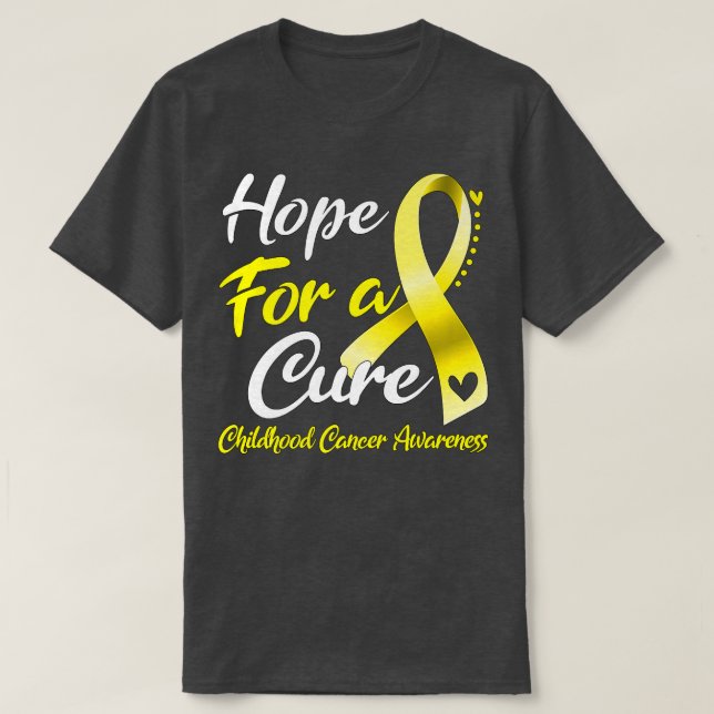 Hope For A Cure Childhood Cancer Awareness T-Shirt (Design Front)