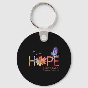Hope For A Cure Diabetes Awareness Butterfly Sunfl Key Ring