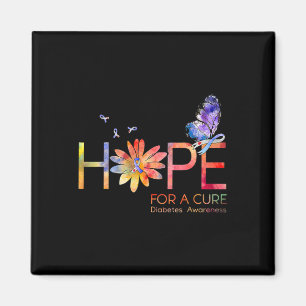 Hope For A Cure Diabetes Awareness Butterfly Sunfl Magnet