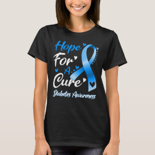 Hope For A Cure Diabetes Awareness Ribbon T-Shirt