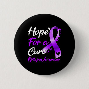 Hope For A Cure Epilepsy Awareness Ribbon Gifts 6 Cm Round Badge