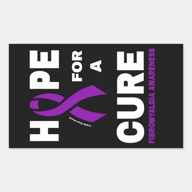 Hope for a Cure...Fibro Rectangular Sticker (Front)