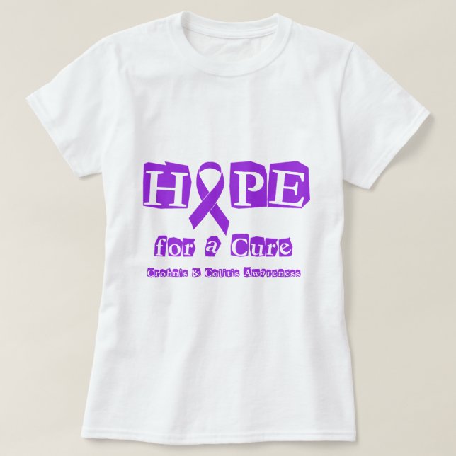 Hope for a Cure for Crohn's & Colitis T-Shirt (Design Front)