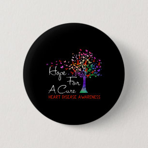 Hope For A Cure Heart Disease Awareness Tree Ribbo 6 Cm Round Badge