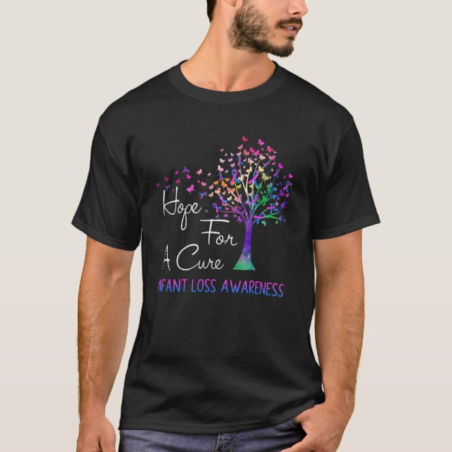 Hope For A Cure Infant Loss Awareness Tree Ribbon T-Shirt (Front)
