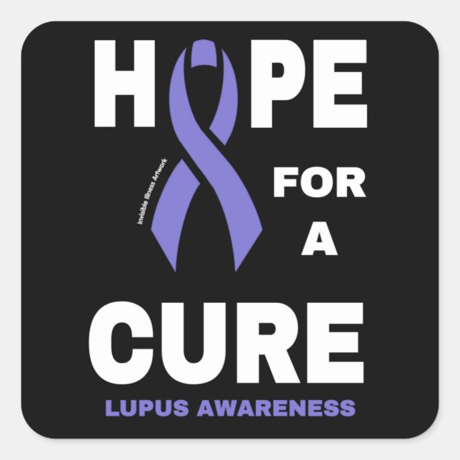 Hope for a Cure...Lupus Square Sticker (Front)