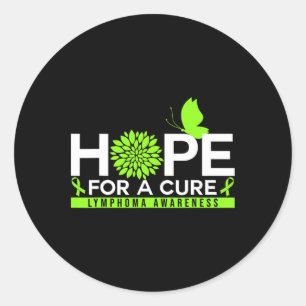 Hope For A Cure Lymphoma Awareness Butterfly 1 Classic Round Sticker