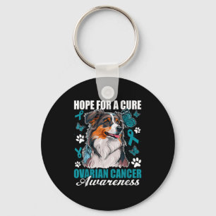 Hope For A Cure Ovarian Cancer Awareness Month Dog Key Ring