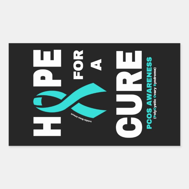 Hope For A Cure...PCOS Rectangular Sticker (Front)