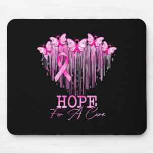 Hope For A Cure Pink Butterfly Breast Cancer Aware Mouse Pad