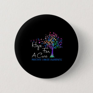 Hope For A Cure Prostate Cancer Awareness Tree Rib 6 Cm Round Badge