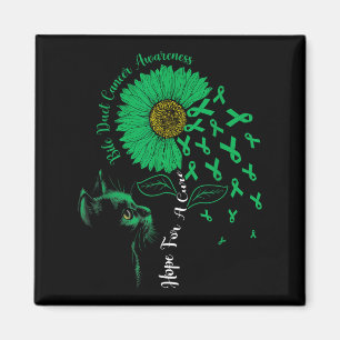 Hope For A Cure Sunflower Black Cat Bile Duct Canc Magnet