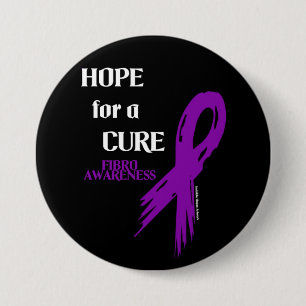 Hope for a Cure/Torn Ribbon...Fibro 7.5 Cm Round Badge