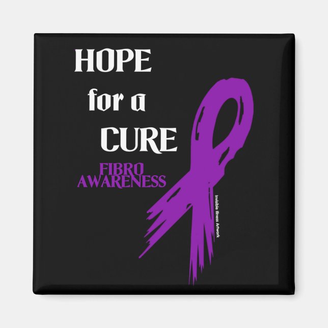 Hope for a Cure/Torn Ribbon...Fibro Magnet (Front)