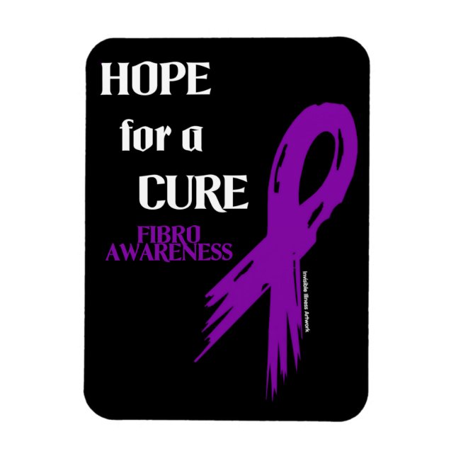 Hope for a Cure/Torn Ribbon...Fibro Magnet (Vertical)