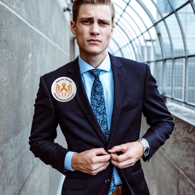 Hope for Change Multiple Sclerosis Awareness 6 Cm Round Badge (Creator Uploaded)