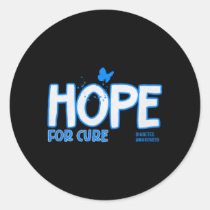Hope For Cure Diabetes Awareness Premium Classic Round Sticker