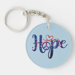 Hope For Peace Double-Sided Acrylic Key Chain